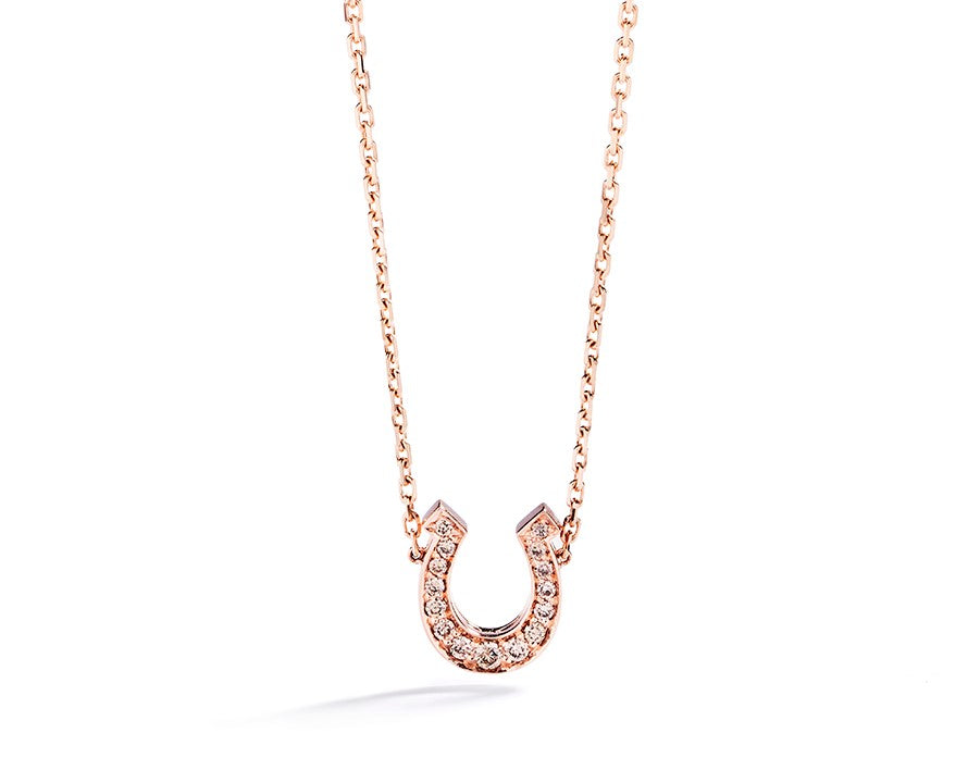 Diamantvedhæng i 18 kt. rosaguld fra Hartmann's prydet med 15 Champagne(C5)/VS  brillanter, i alt 0,08 ct.