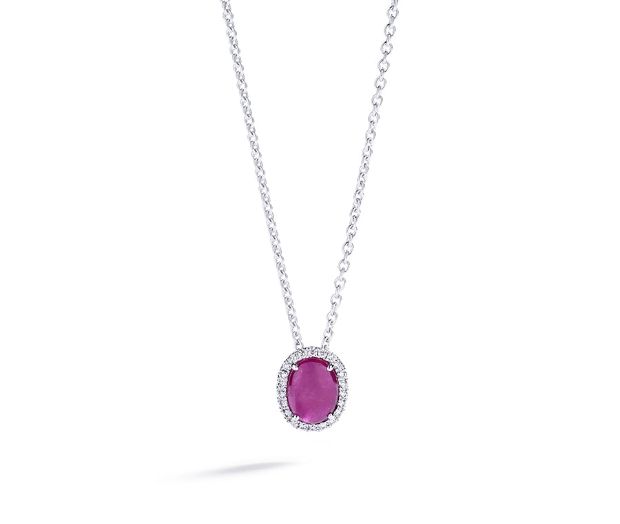 Rubin rosetvedhæng med 1,27 ct. Grønlandsk Rubin og brillanter