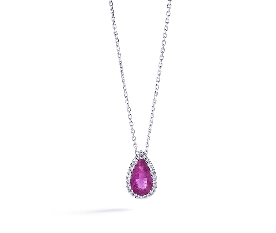 Rubin rosetvedhæng med 2,41 ct. Grønlandsk Rubin og brillanter