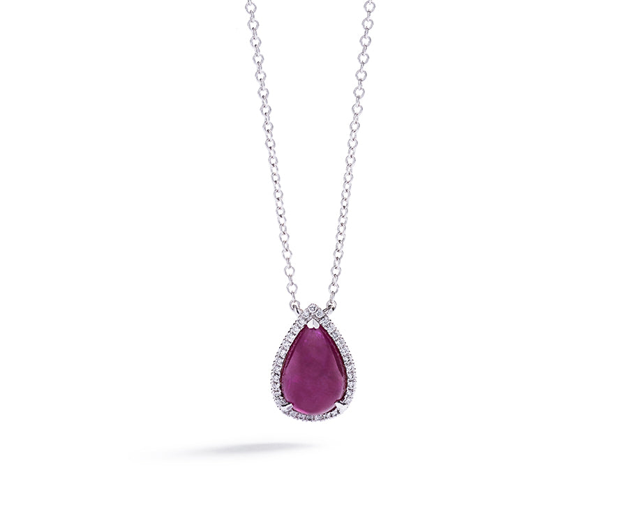 Rubin dråbevedhæng i 18 kt. hvidguld med 4,27 ct. Grønlandsk Rubin fra Hartmann's