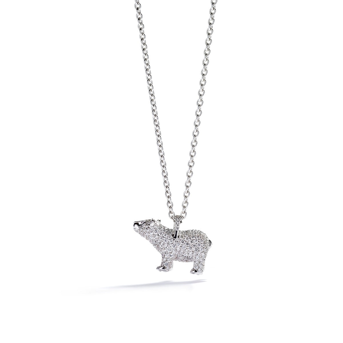Diamant vedhæng med stor isbjørn med 1,27 ct. brillanter