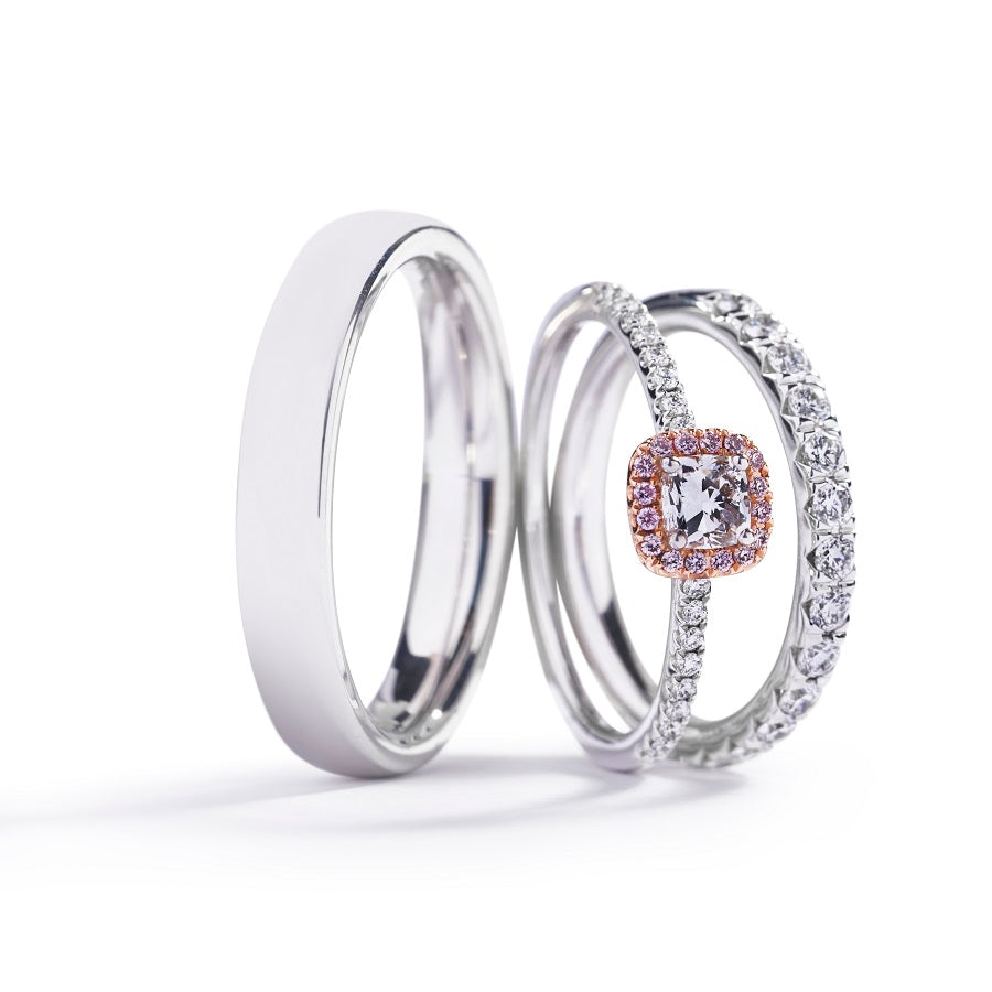 Rosetring med Argyle Pink diamanter og Copenhagen Classic alliancering