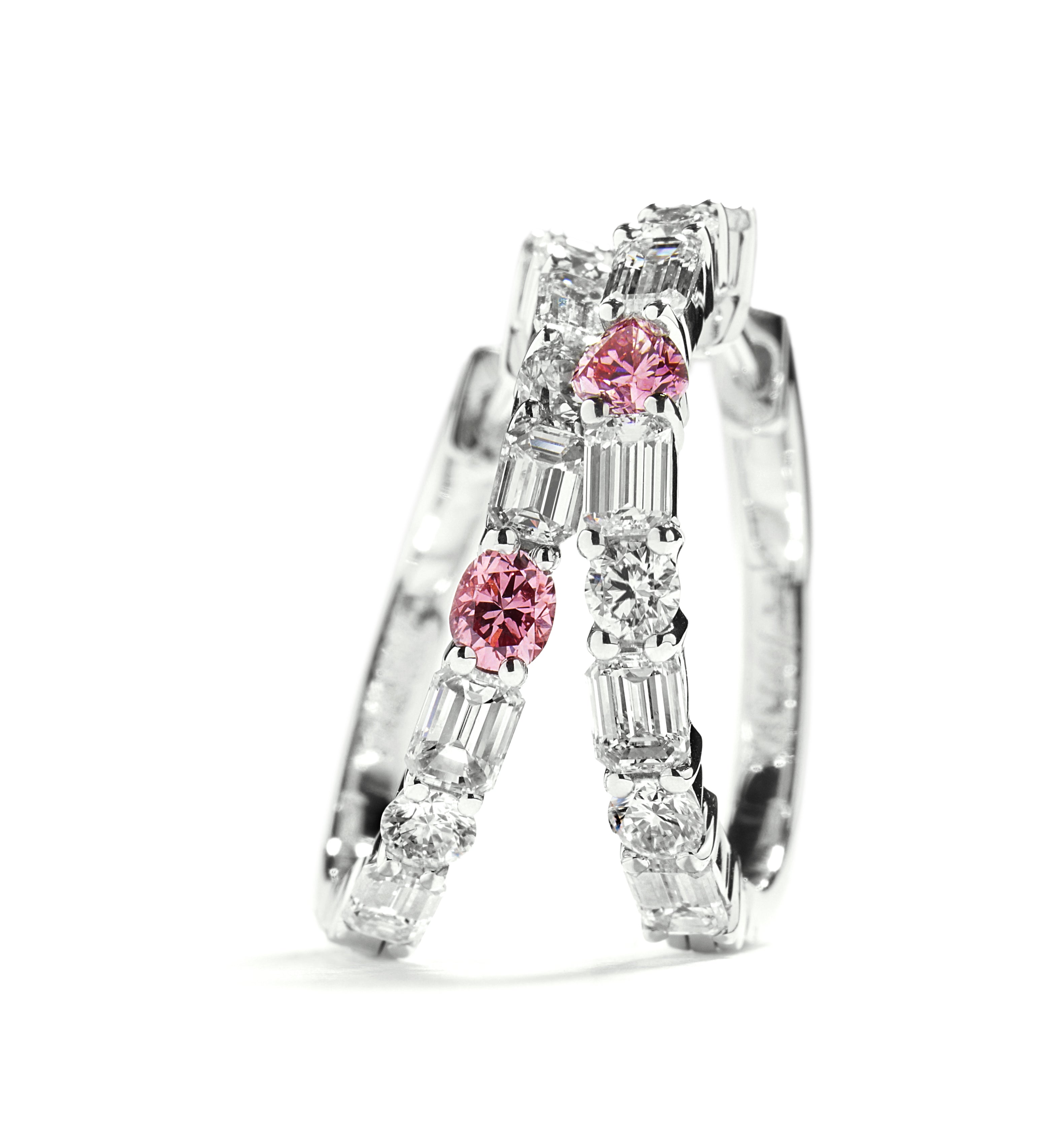 Diamant creoler med Argyle Pink diamanter
